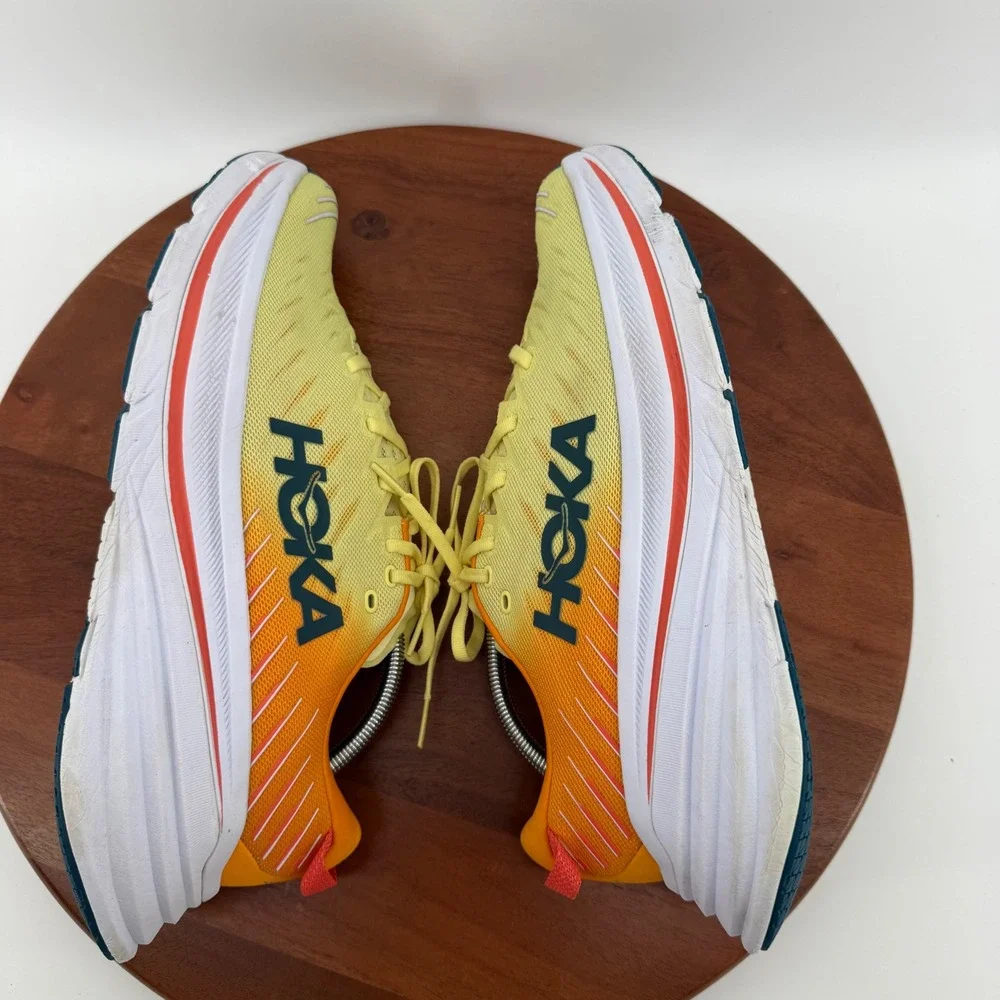 Hoka Bondi X Running Shoes Mens Yellow Pear/Radiant Yellow Carbon Plate 12D*flaw